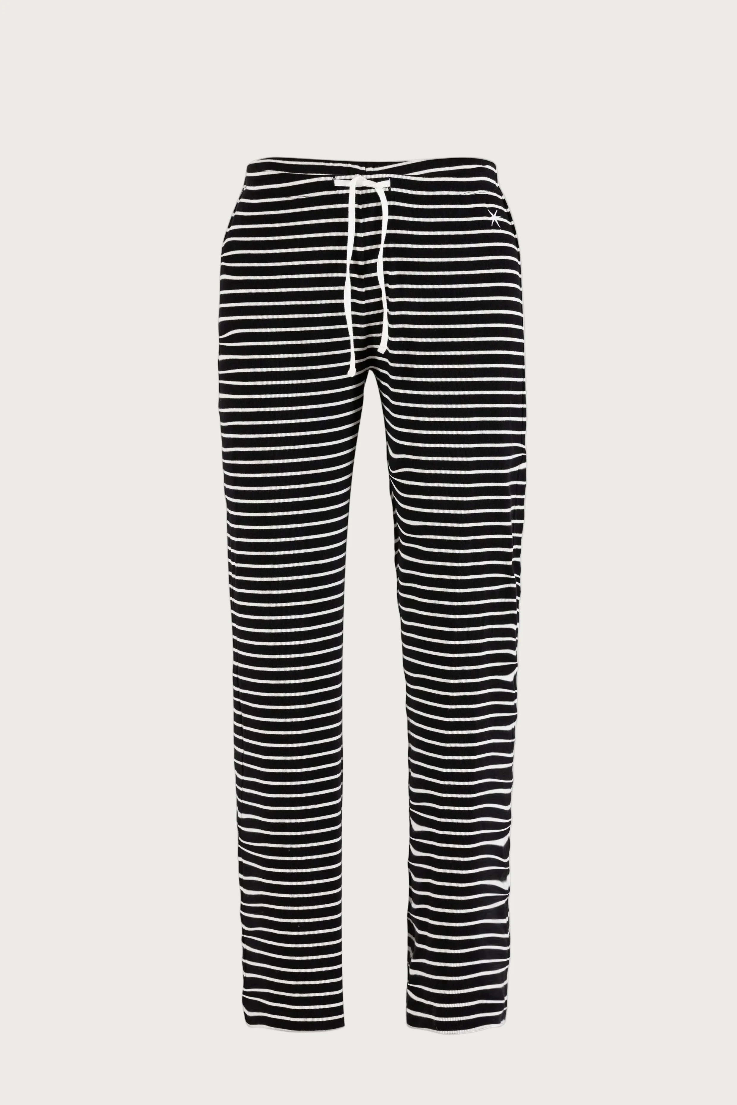 Alette Rib Pants - Black w/Ecru - Image 2