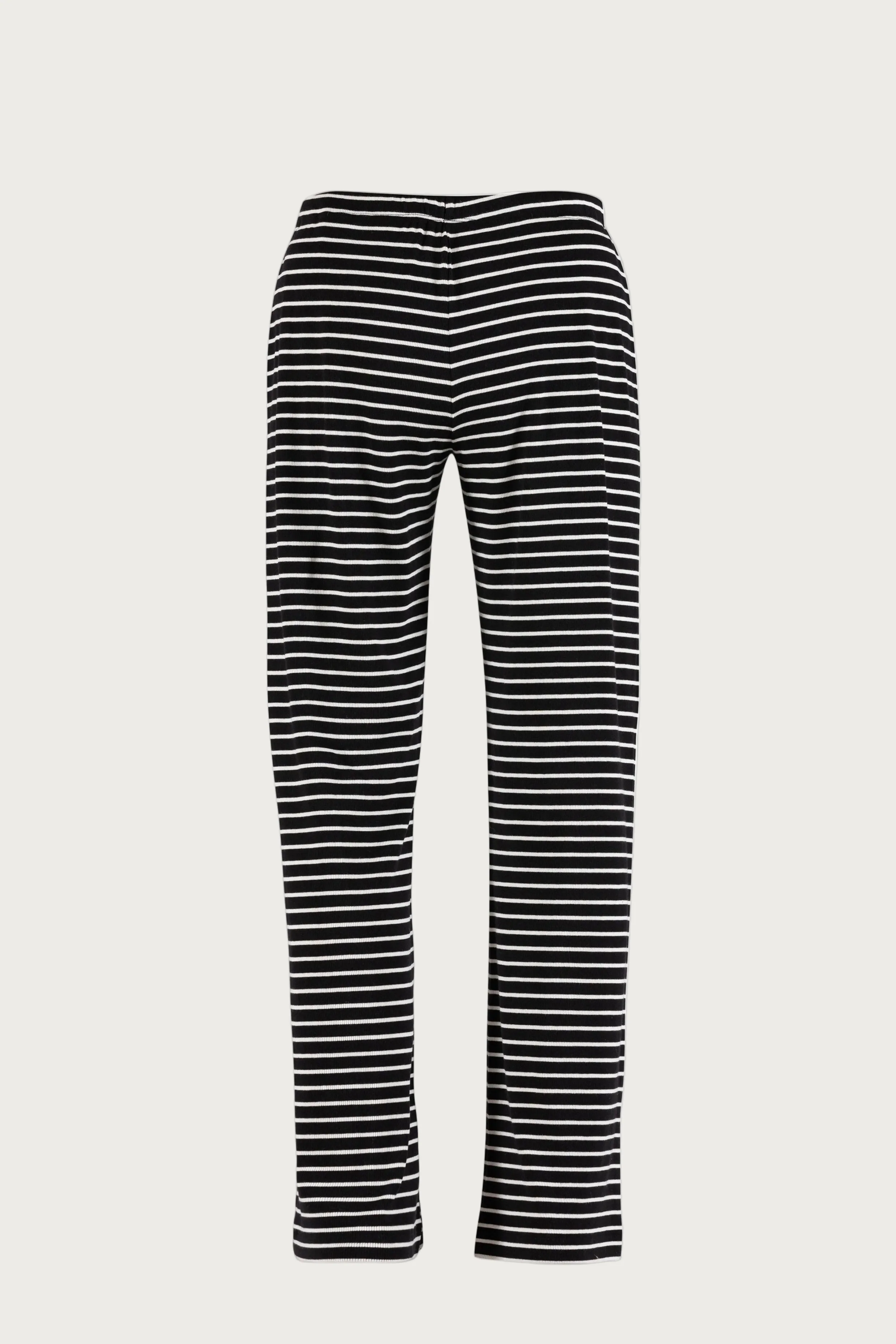 Alette Rib Pants - Black w/Ecru - Image 3