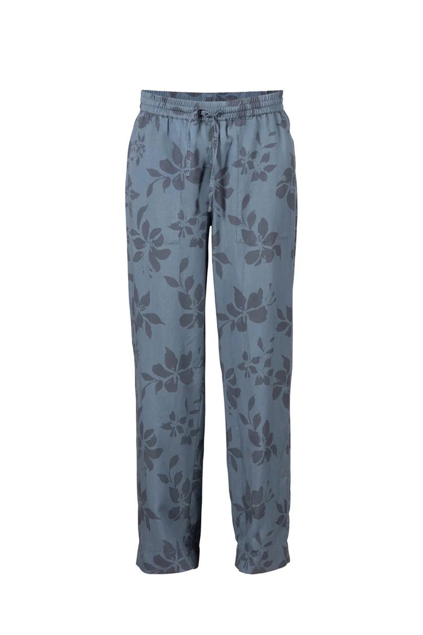 Anisette Flower Print Trousers - Iron Blue - Image 2
