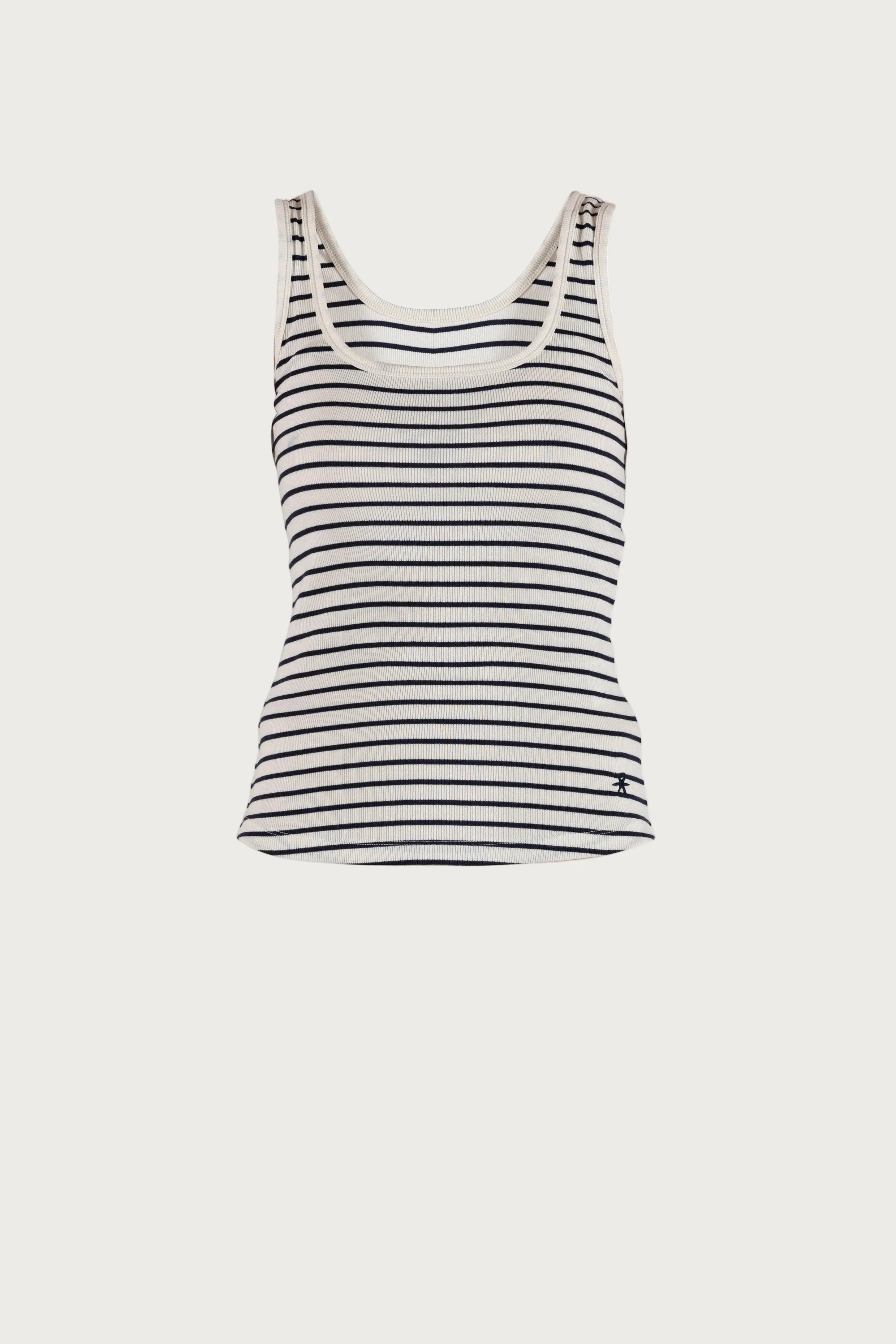 Annamay Striped Top - Ecru w/New Navy - Image 2