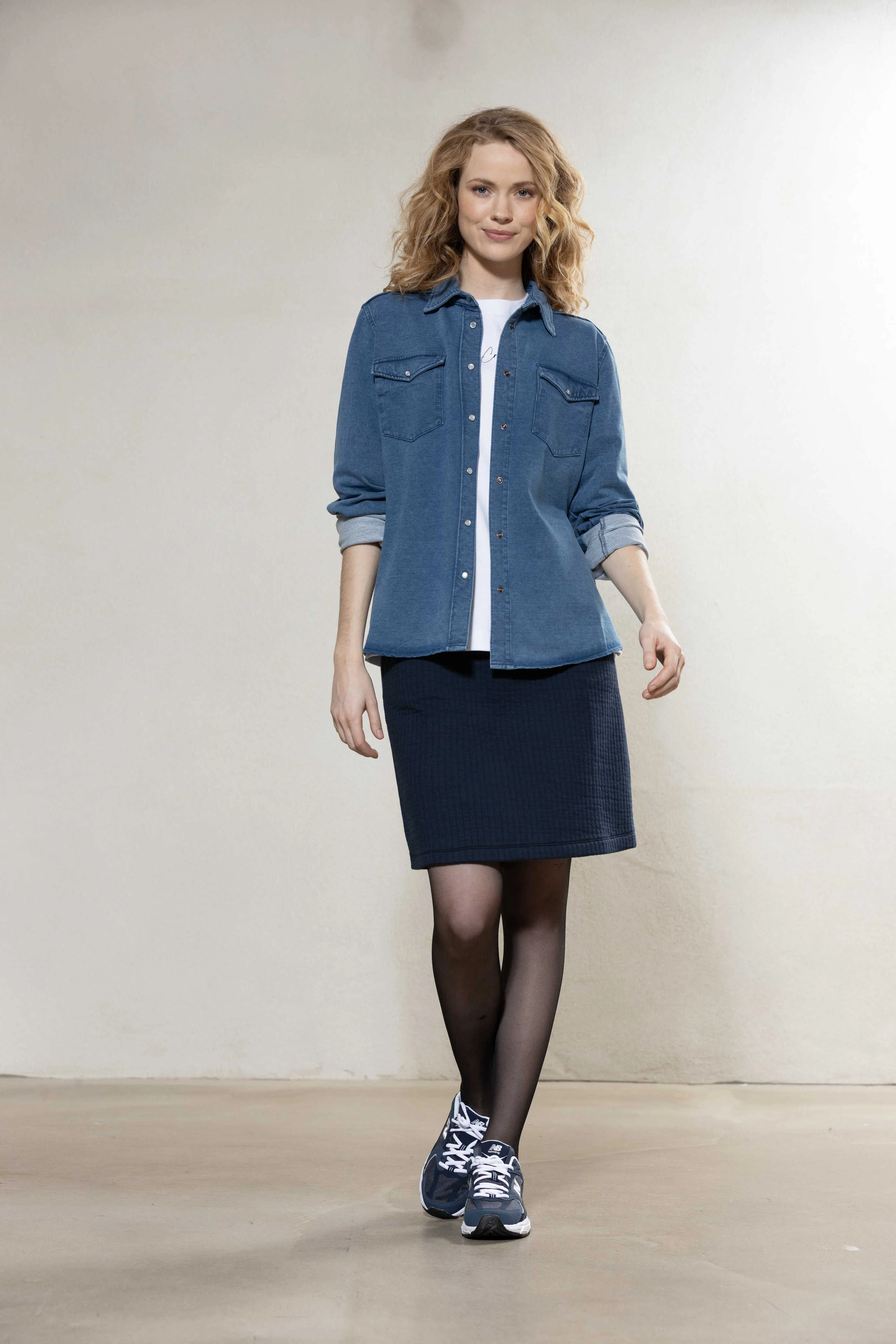 Camille Quilt Skirt - New Navy - Image 2