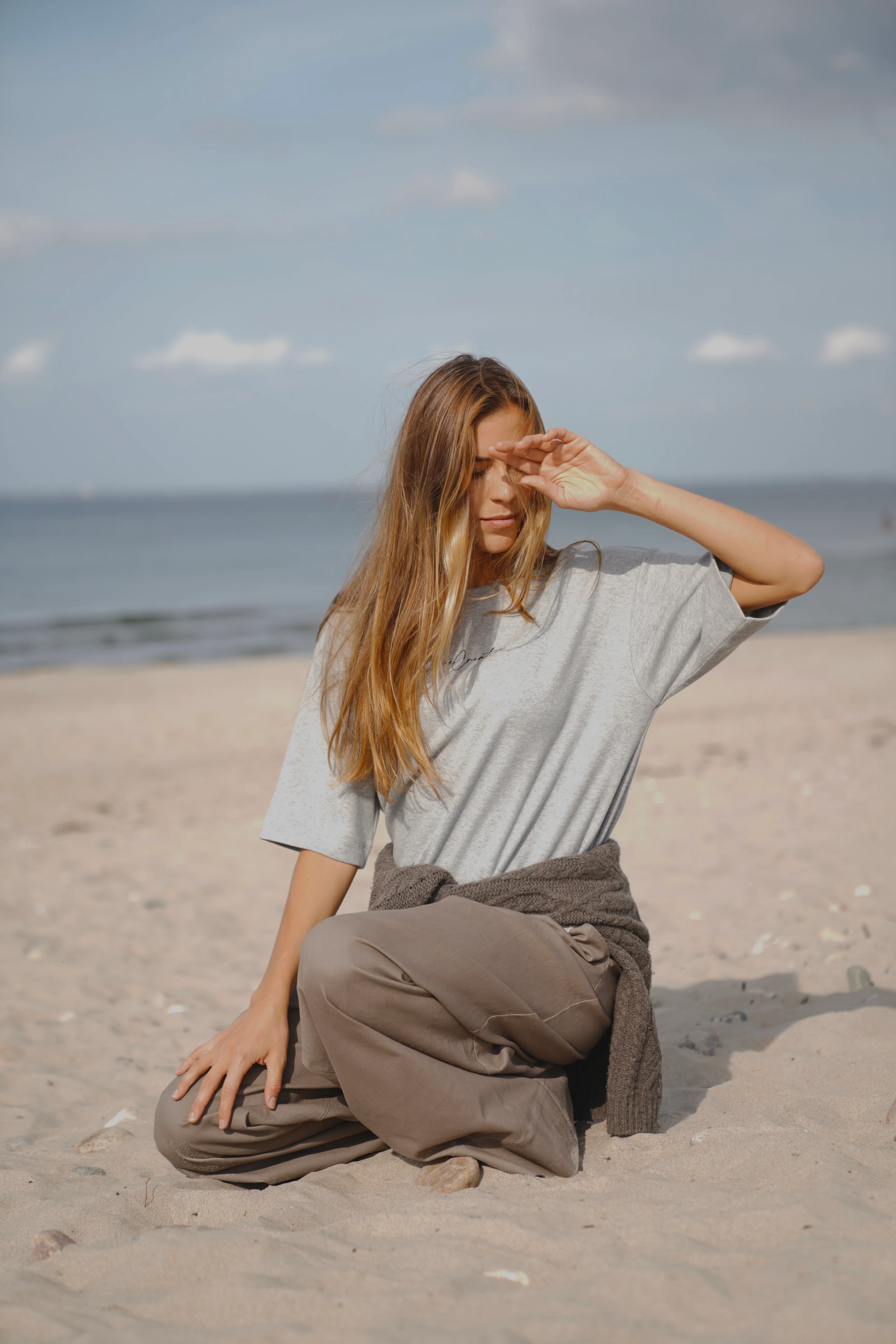 Dagny Big Tee - Grey Melange - Image 6