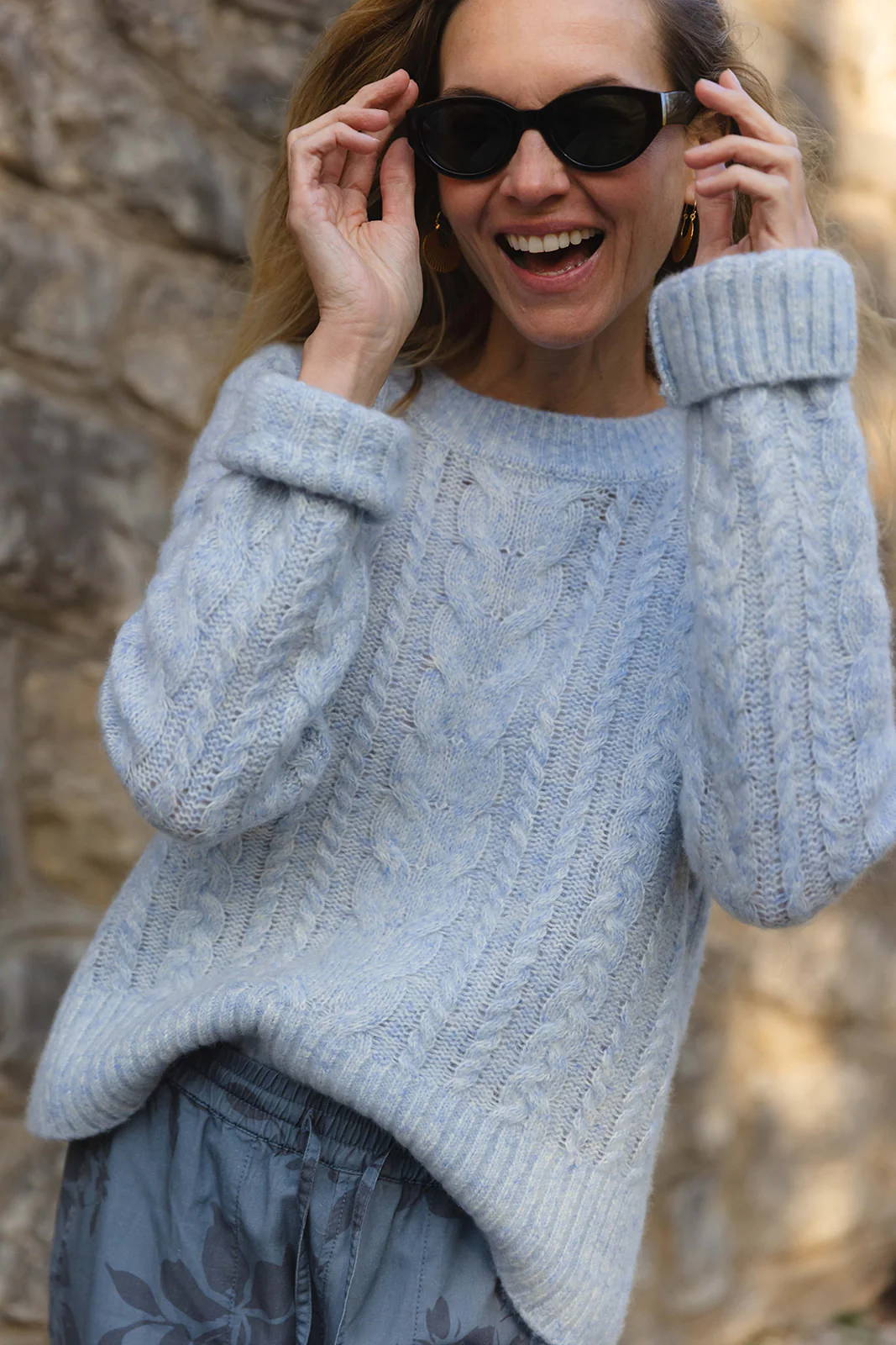 Daimi Cable Knit - Pale Blue - Image 7