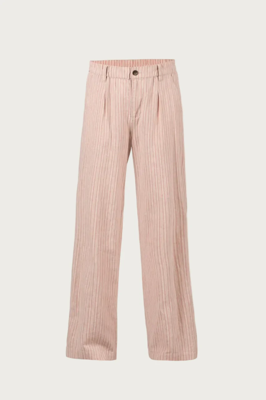 Deleste Striped Trousers - Deep Rose/Chalk - Image 2