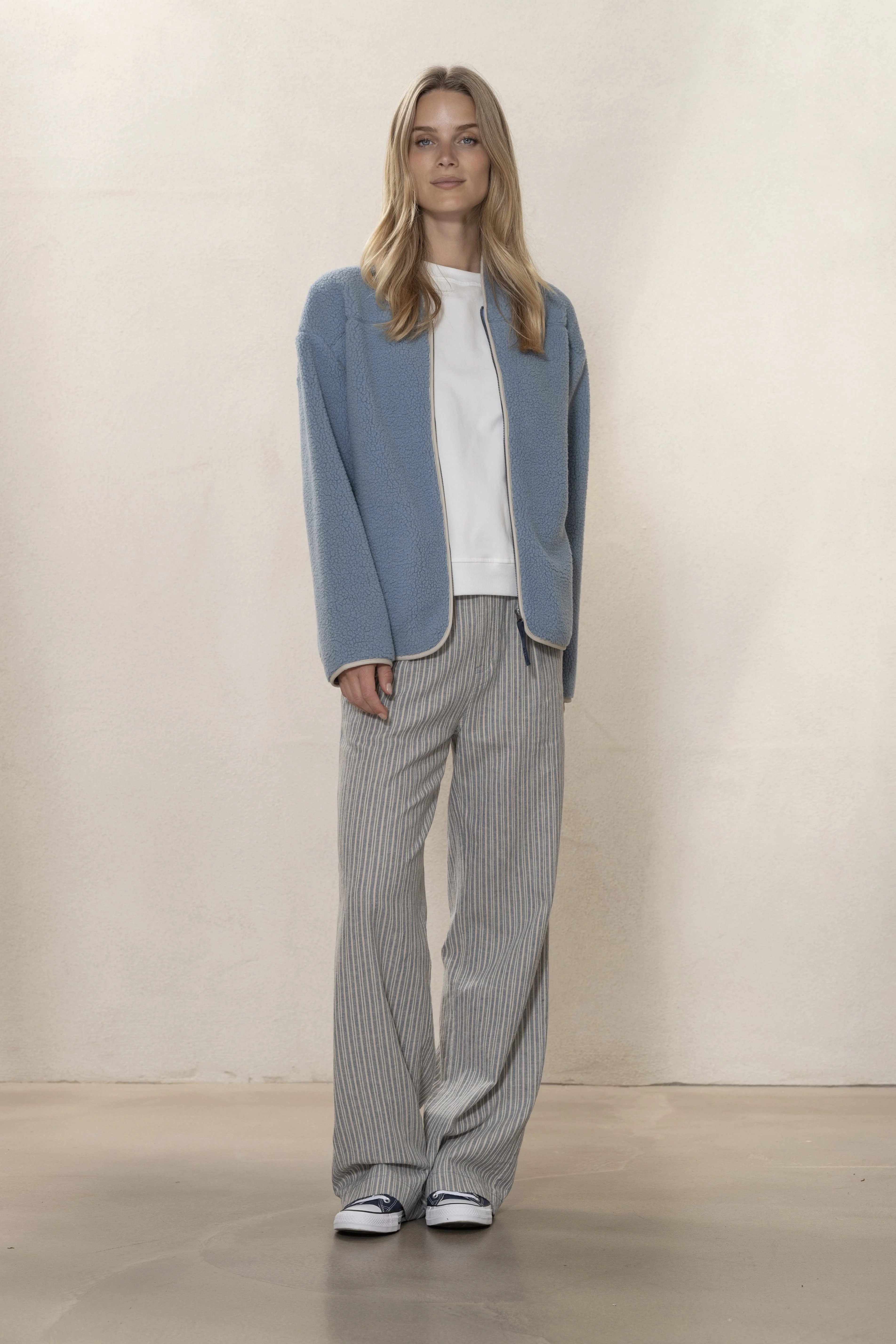 Deleste Striped Trousers - Iron Blue/Chalk - Image 5