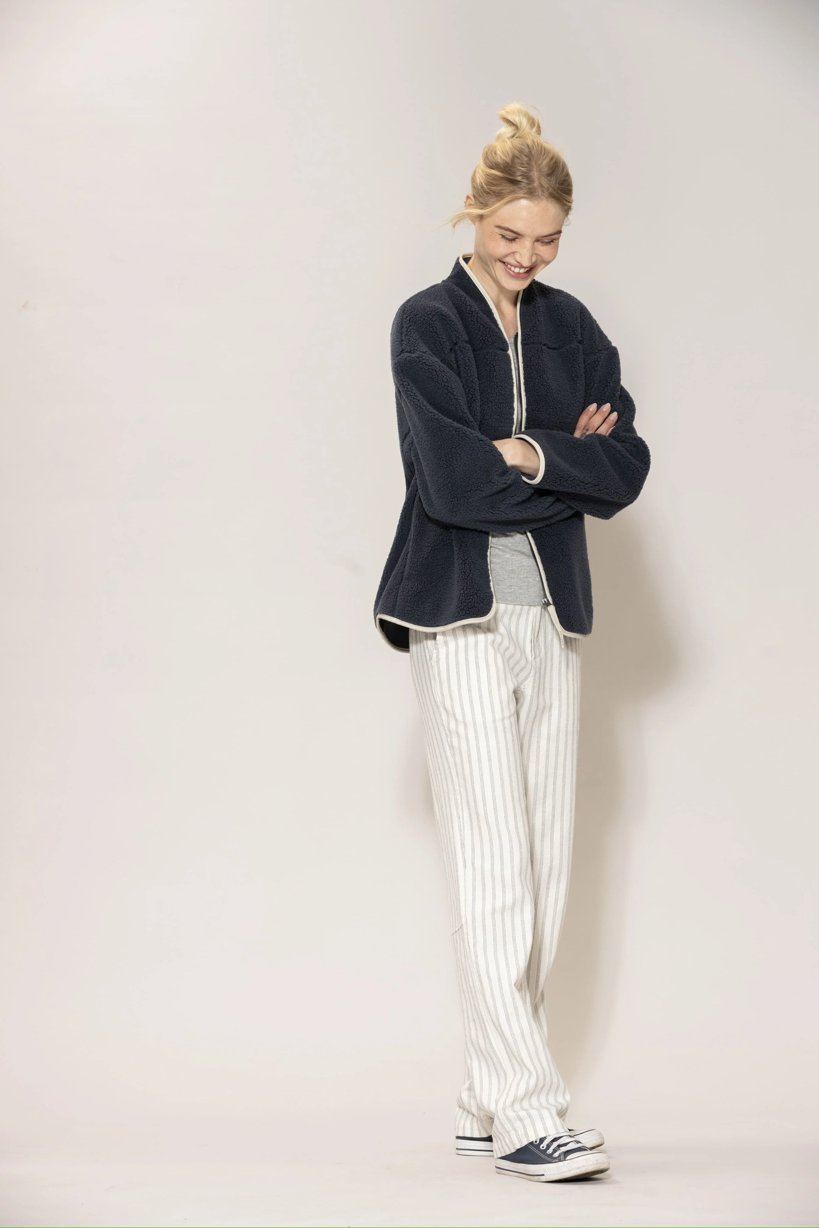 Delta Teddyfleece Jacket - Dusty Navy - Image 2