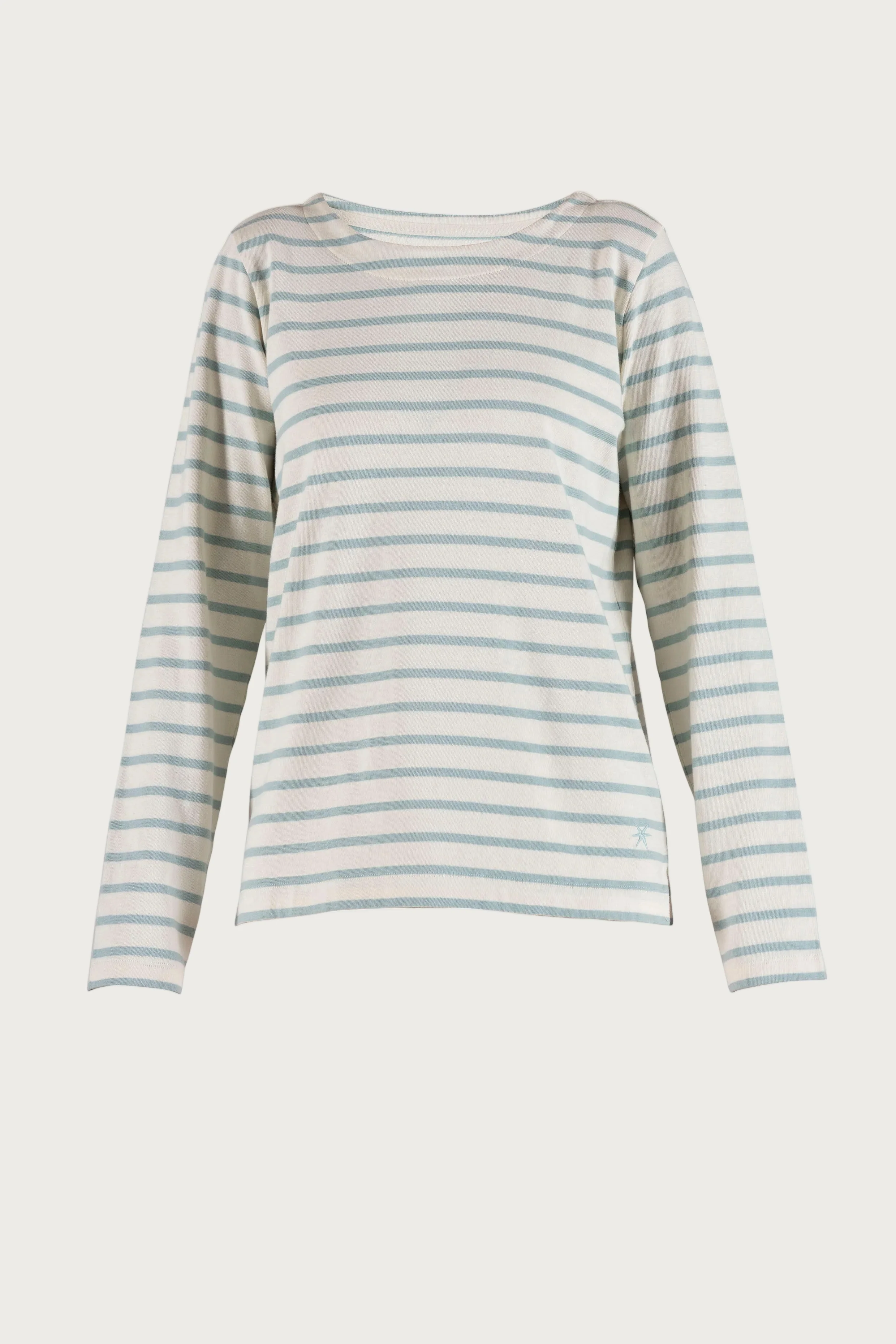 Donna Striped Blouse - Ecru w/Aqua