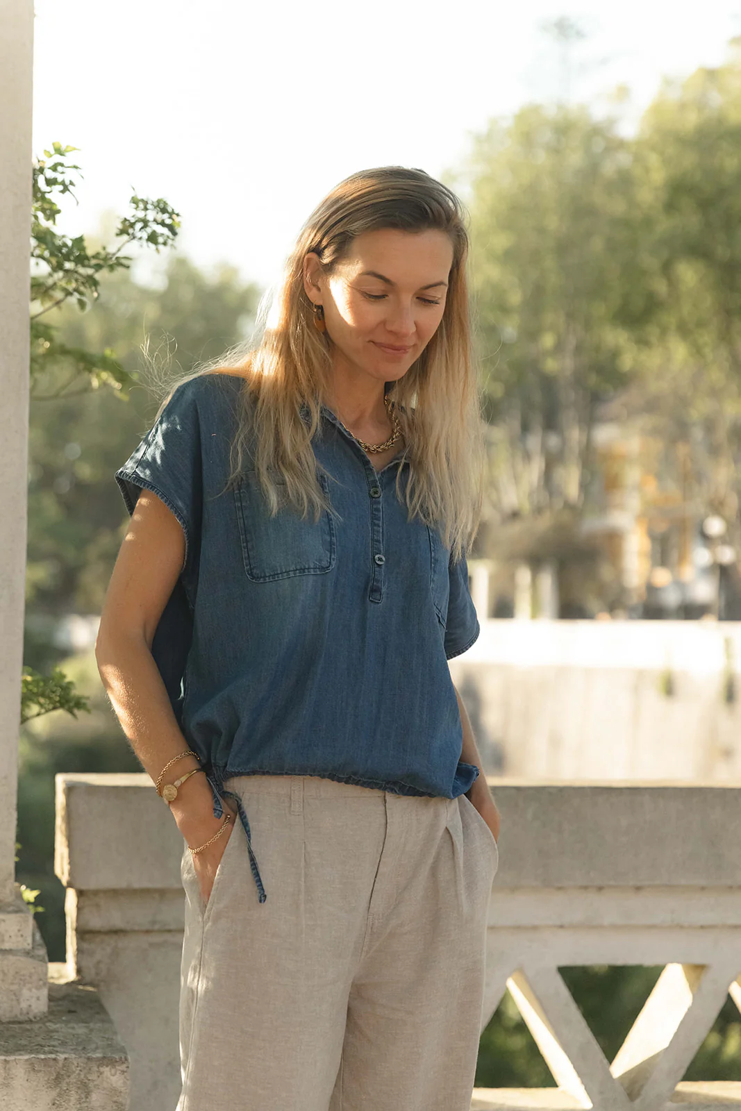 Dux tencel Shirt - Denim Blue - Image 4
