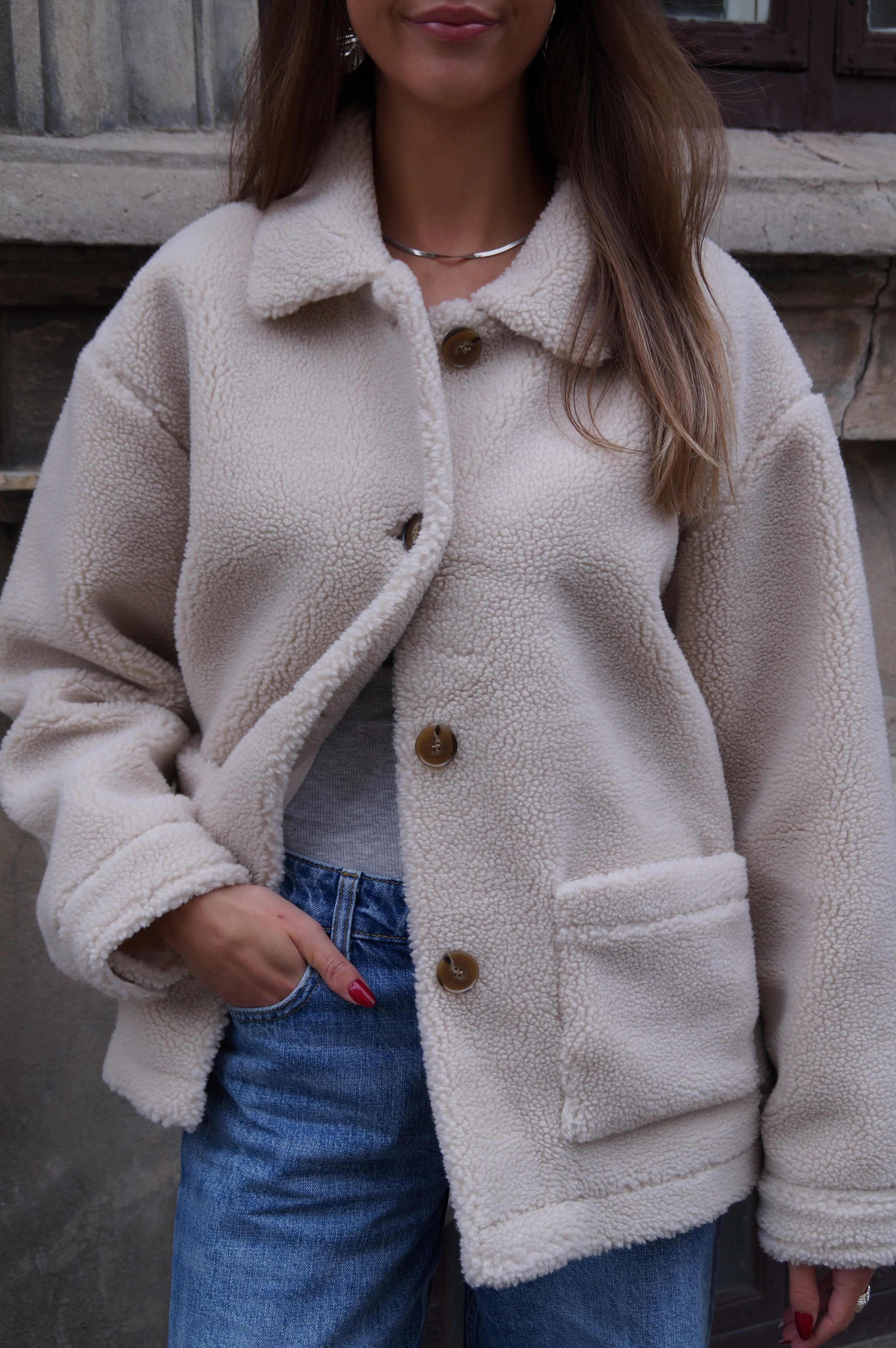 Fanta wool fleece jacket - almond - Image 4