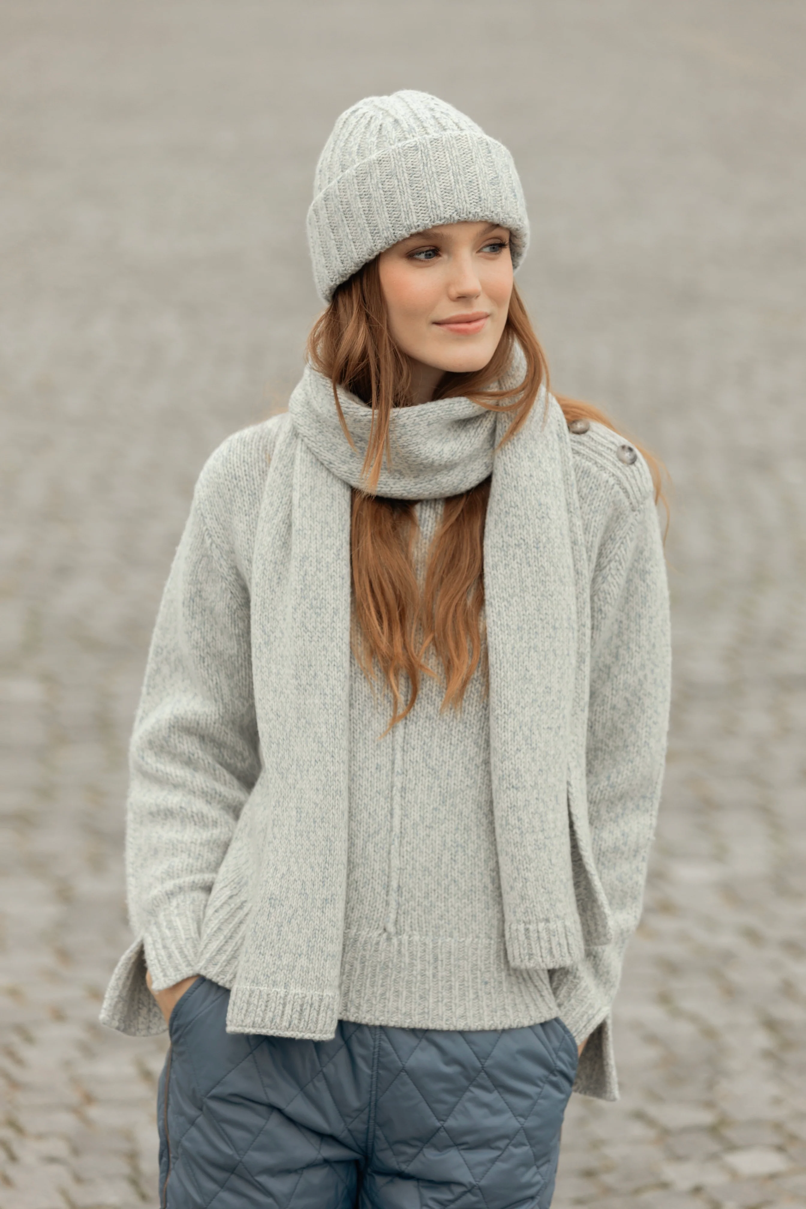 Frida Twisted Knit - Dusty Blue