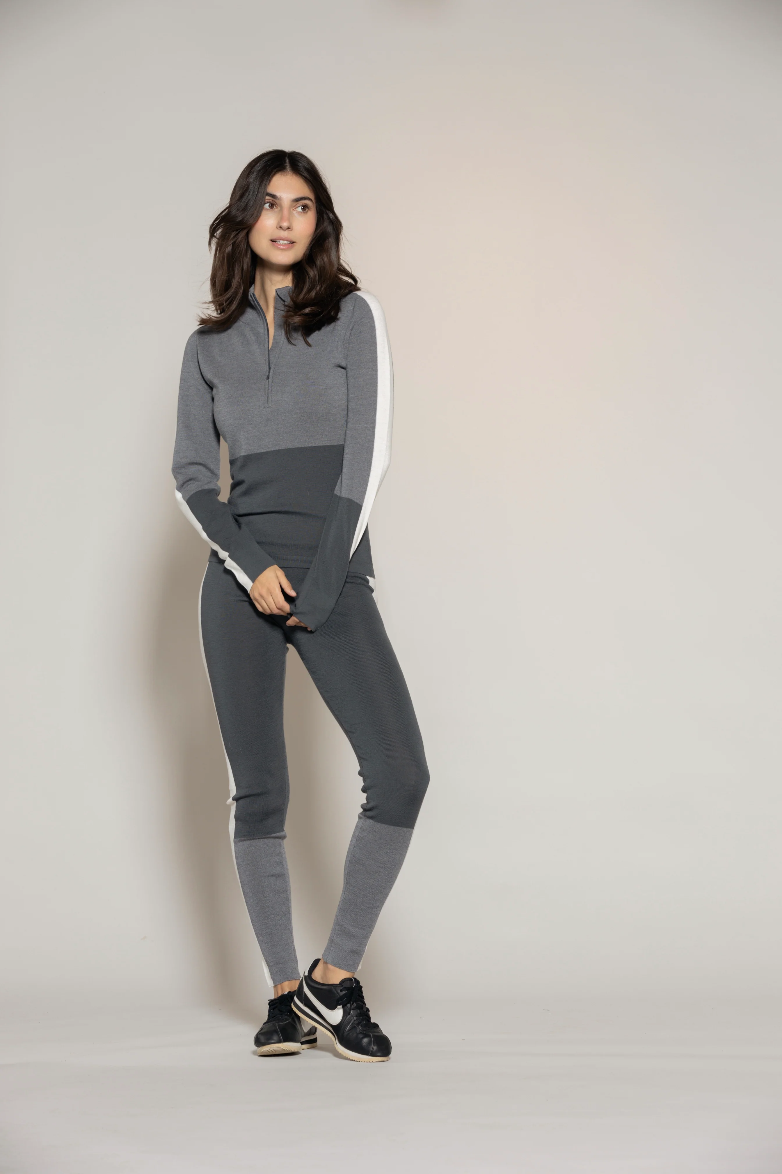 Fleur Merino 1/2 Zip Knit - Iron grey - Image 3