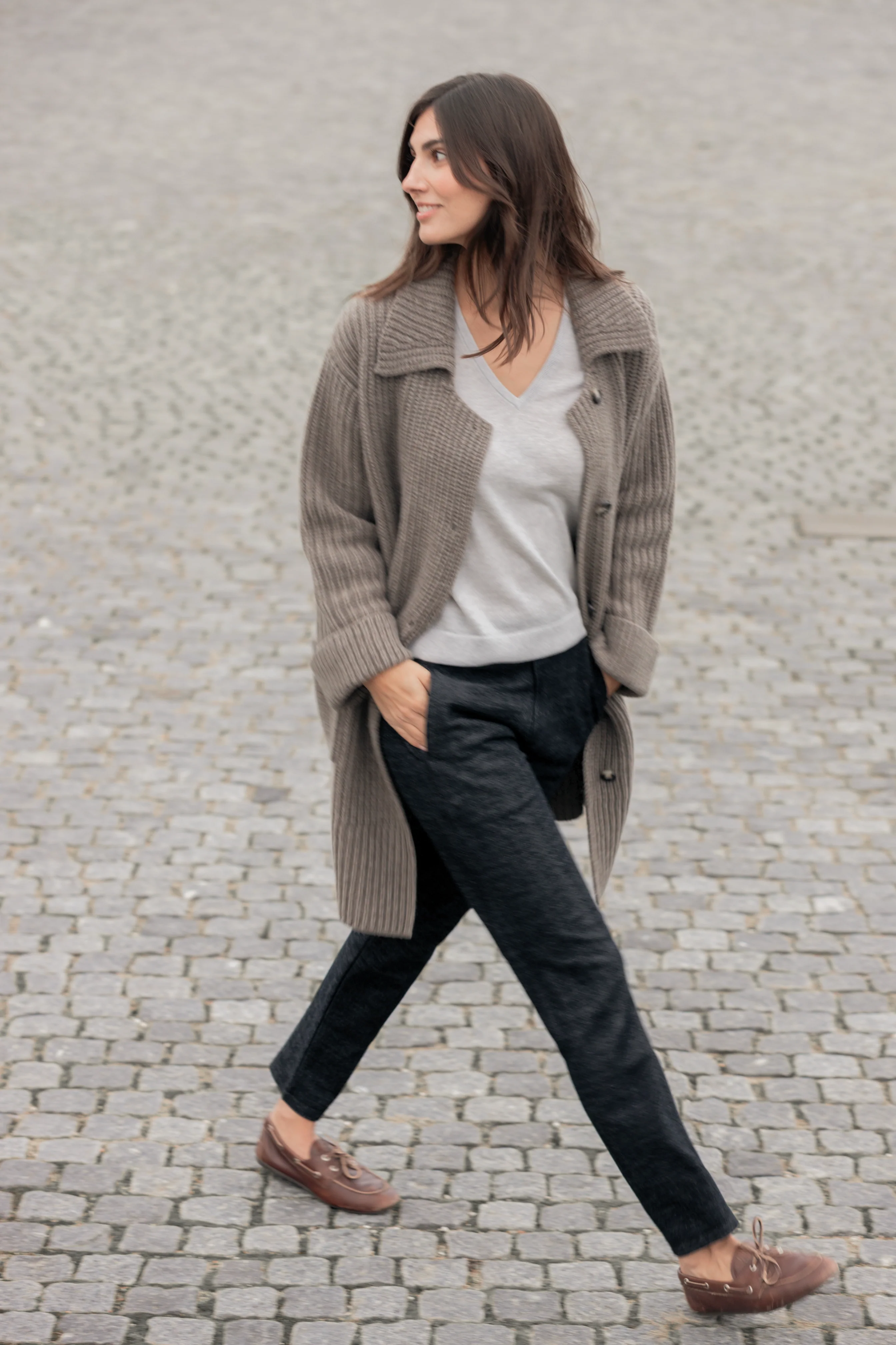 Florence Light Merino Tee -  silvergrey melange - Image 2