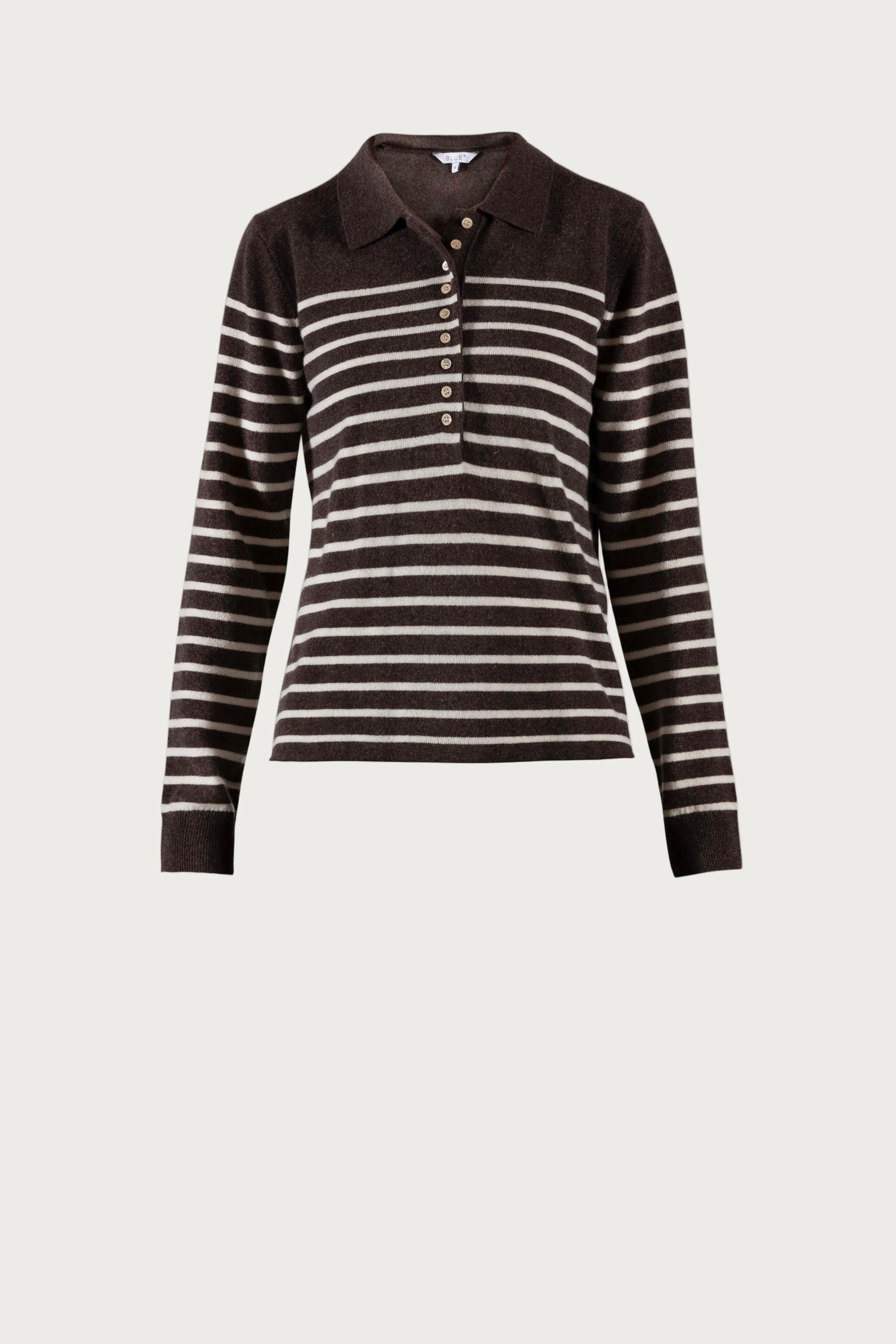 Franceska Wool Polo Knit - Chocolate Melange
