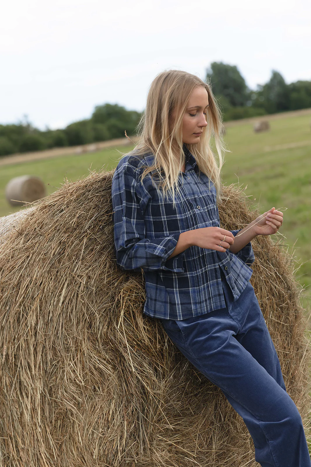 Gwen Stretch Corduroy Trousers - Stormy Blue - Image 3