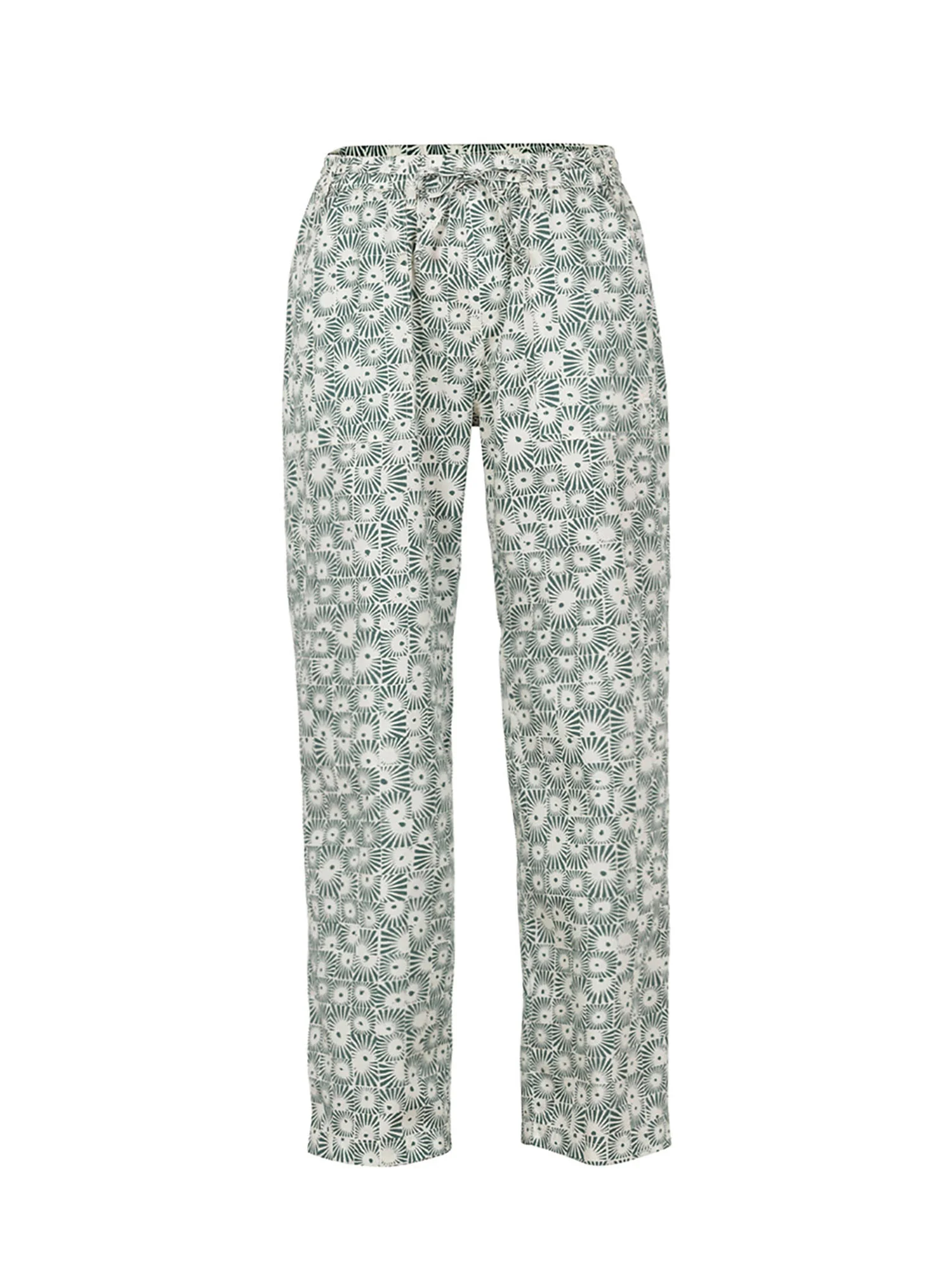 Jasmine Sunprint Trousers Deep Sea Ecru