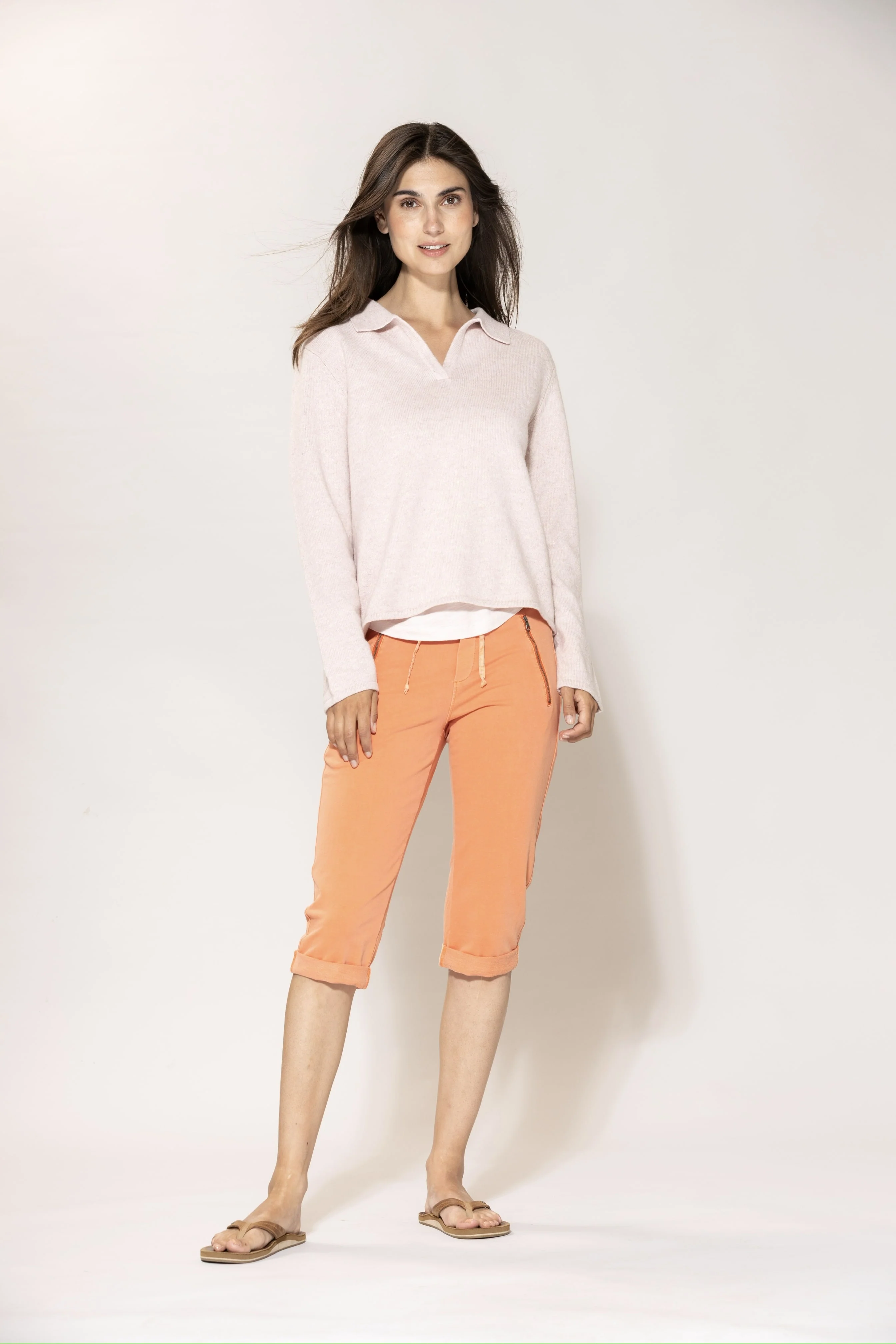 Lara LS Polo Knit - Soft Rose - Image 3