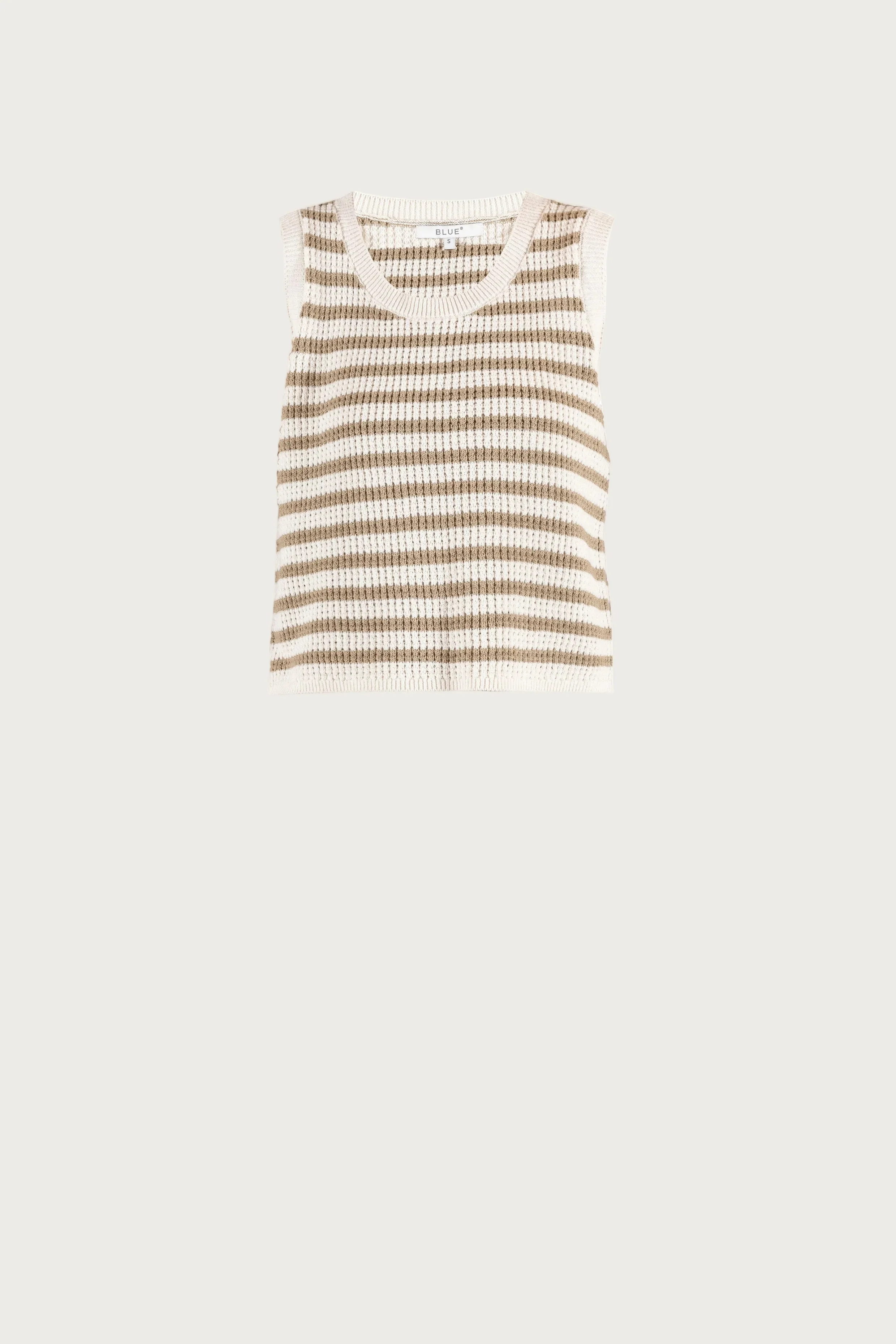 Lily Knit Top - Cream w/Light Camel - Image 2