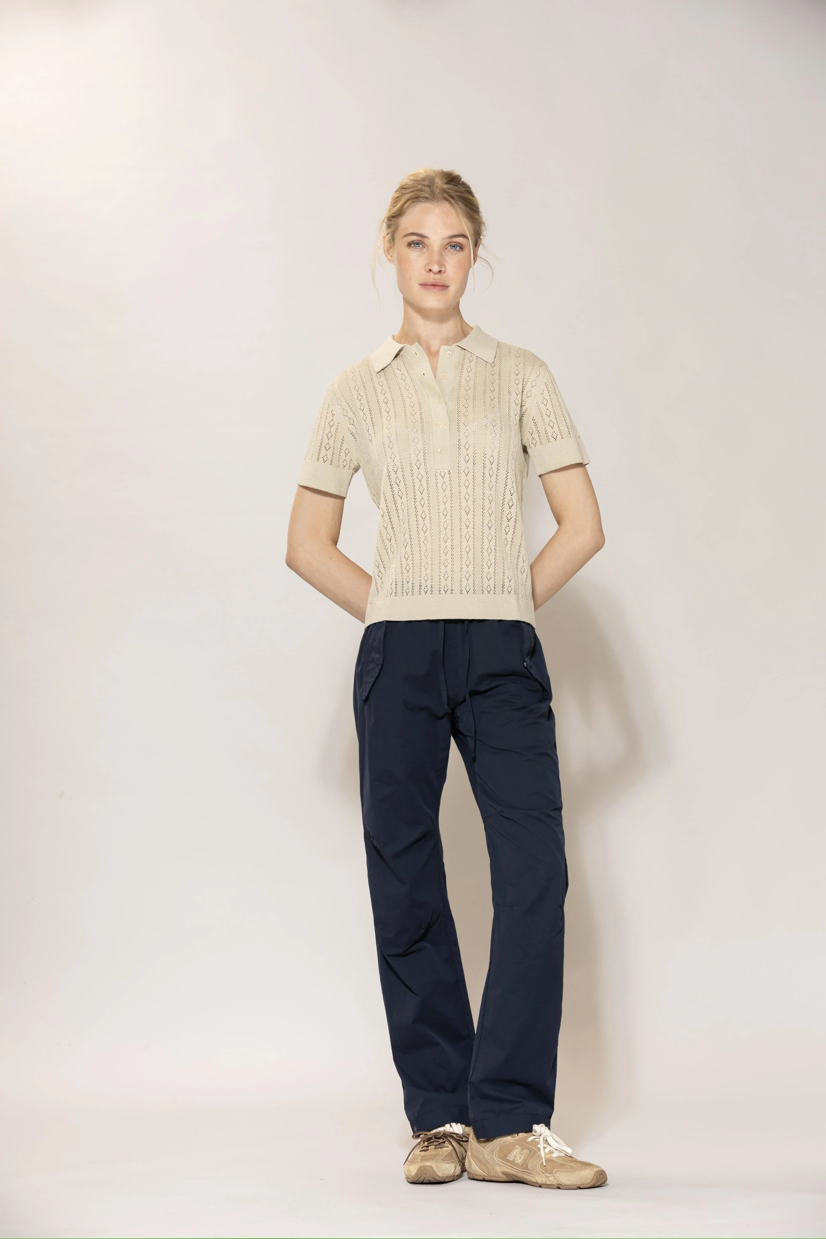 Lina Polo Knit - Chalk-Melange