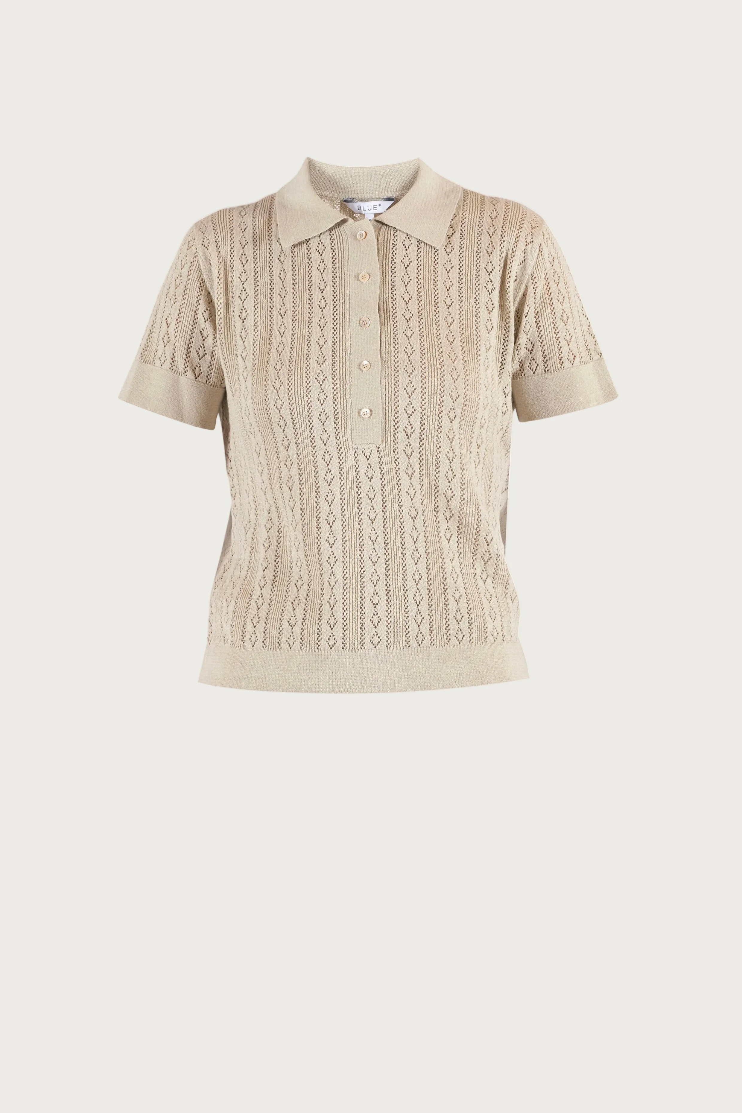 Lina Polo Knit - Chalk-Melange - Image 2