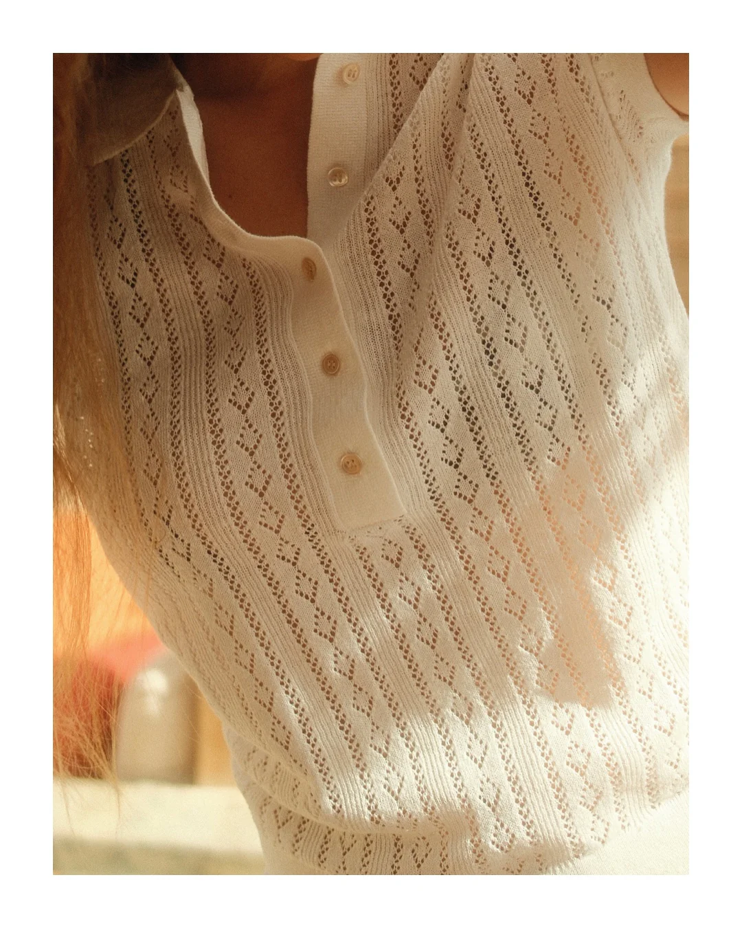 Lina Polo Knit - White - Image 3