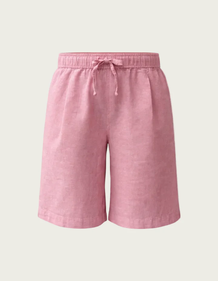 Lisamarie linen Bermudas - Soft Pink Melange