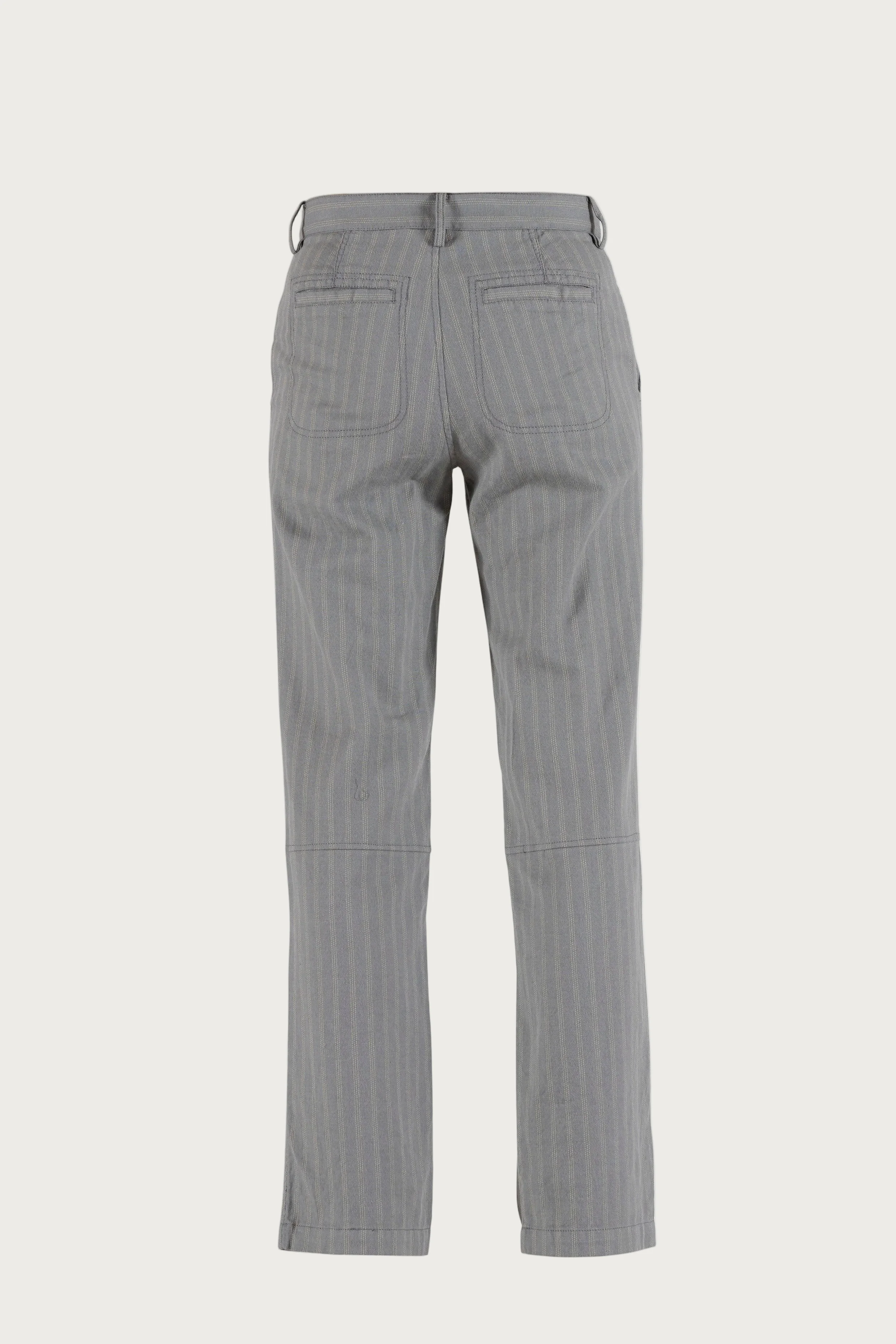 Lisen striped cotton/linen Trousers - Silver Pine w/Light Camel - Image 3
