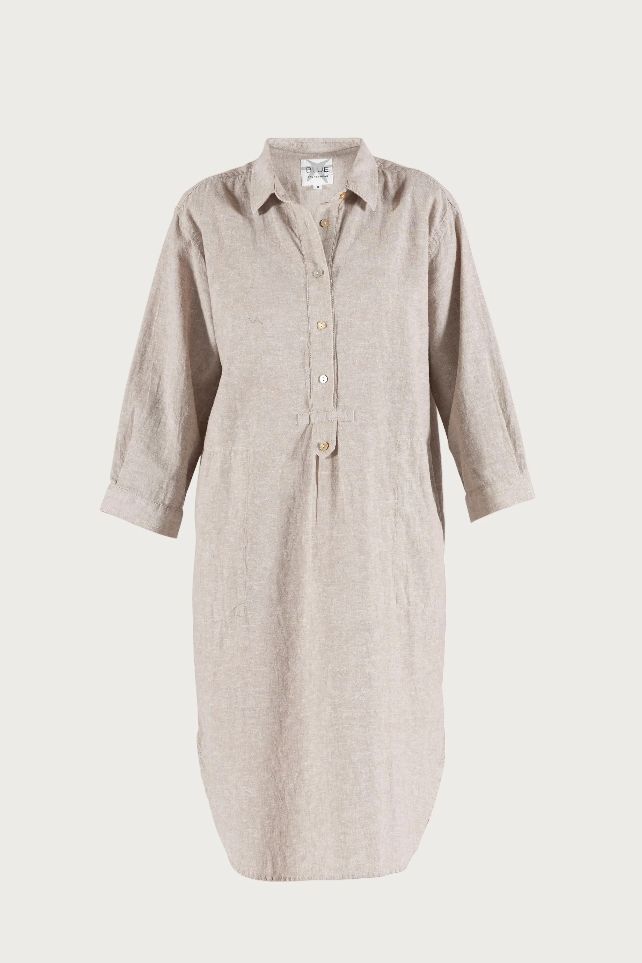 Liv linen Shirt Dress - Chalk Melange - Image 2