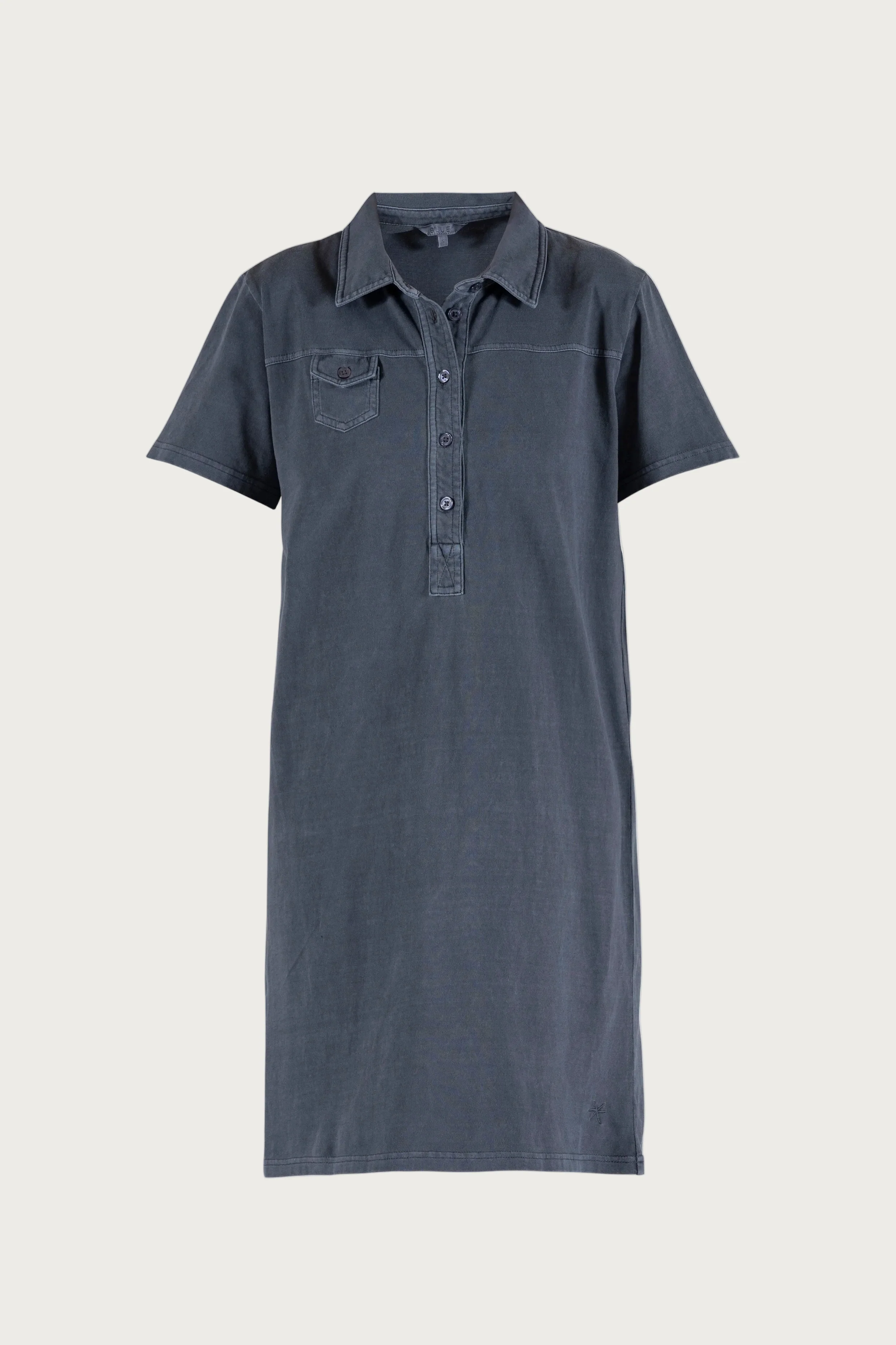Louise Polo Dress - Dusty Navy - Image 2